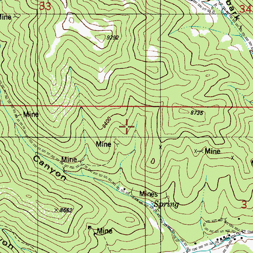 Topographic Map of Jester Mine, NM