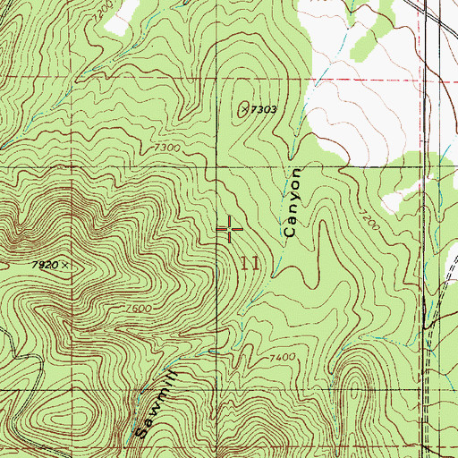 Topographic Map of Iron Box Mine, NM