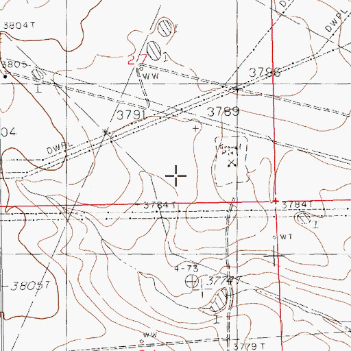 Topographic Map of Arkansas Junction M18847 Mine, NM