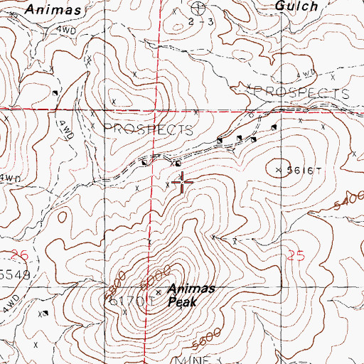 Topographic Map of Republic Mine, NM