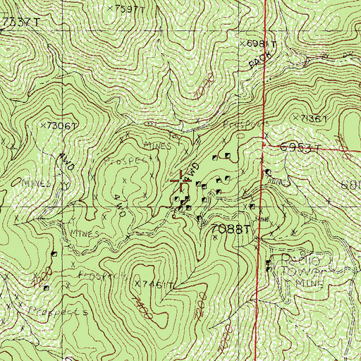Topographic Map of Gypsy Mine, NM