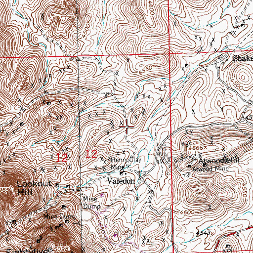 Topographic Map of Valedon Mine, NM