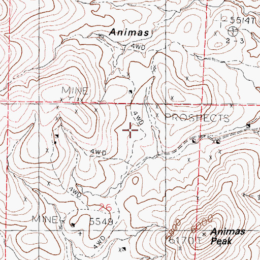 Topographic Map of Homestake Mine, NM