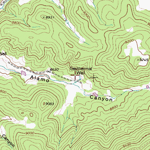 Topographic Map of Steam Well Mine, NM