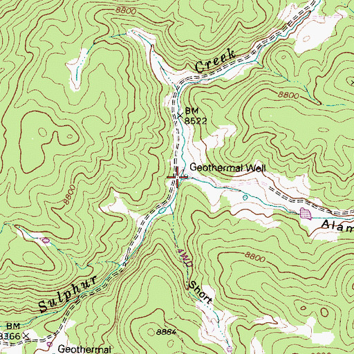 Topographic Map of Steam Well Mine, NM