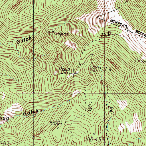 Topographic Map of Mark Twain Number 2 Mine, NM