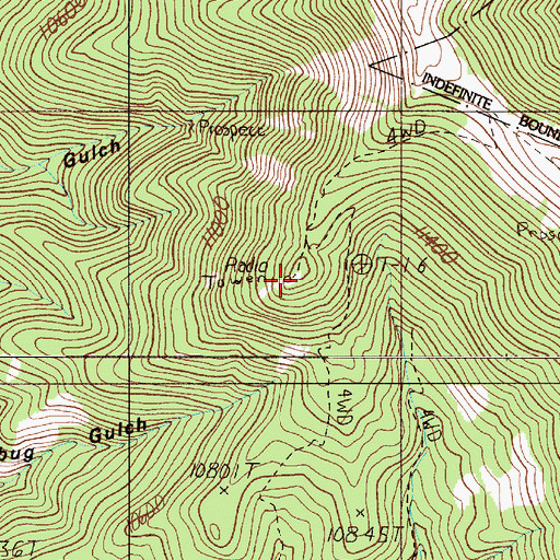 Topographic Map of Mark Twain Number 3 Mine, NM