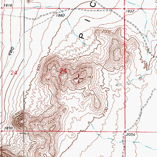 Topographic Map of Picacho Mountains, AZ