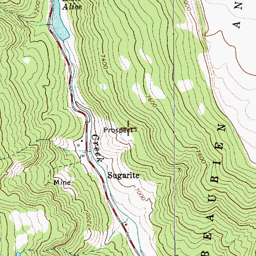 Topographic Map of Sugarite Number One Mine, NM