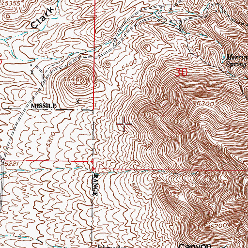 Topographic Map of Big Three Mine, NM