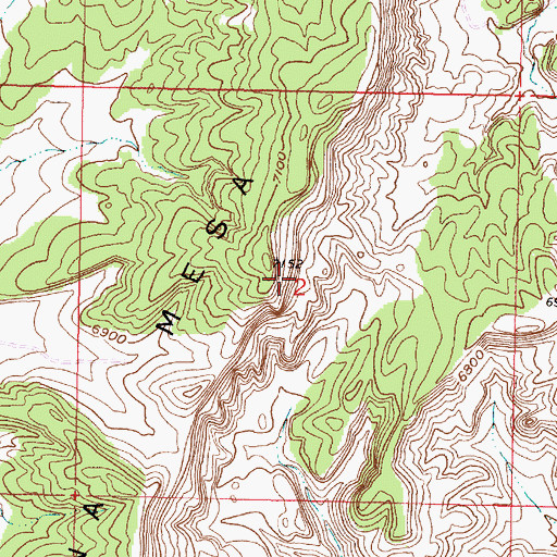 Topographic Map of Peacock Number 1 Mine, NM