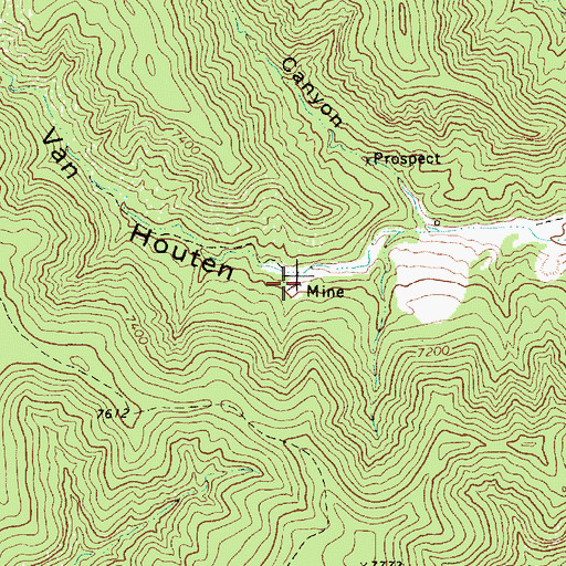 Topographic Map of Van Houten Number One Mine, NM