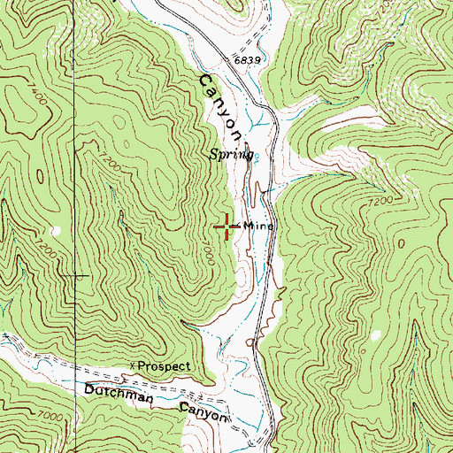 Topographic Map of Blossburg Number One Mine, NM