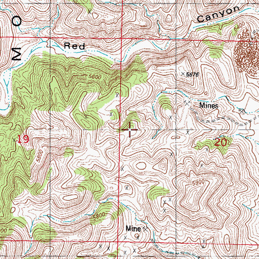 Topographic Map of Black Crow and San Juan Claims, NM