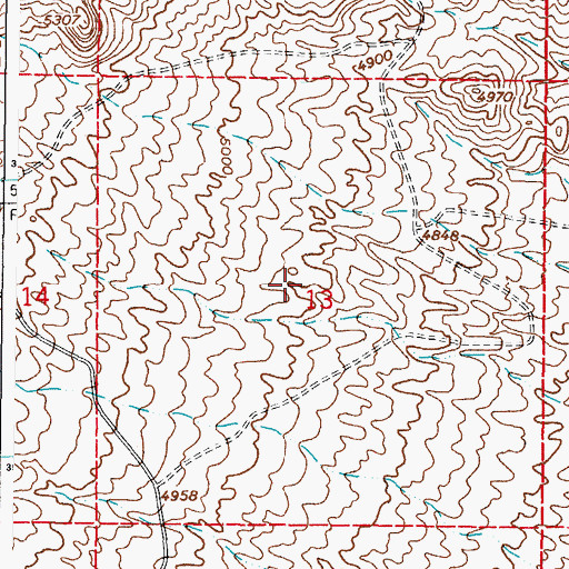 Topographic Map of Sally Mine, NM