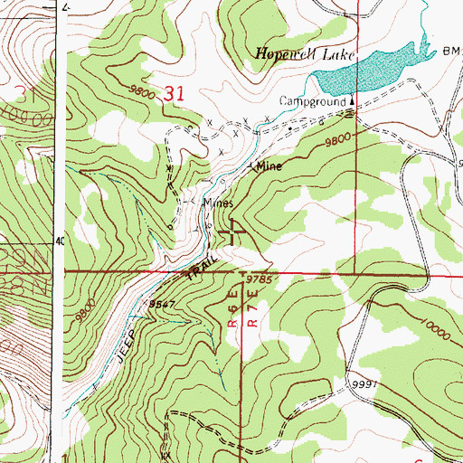 Topographic Map of Mary E Steele Mine, NM