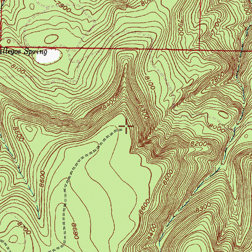 Topographic Map of Wild Blue Mine, NM