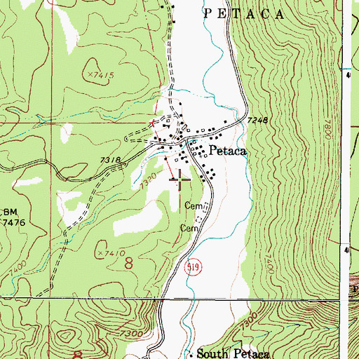 Topographic Map of Teddy Number Two Mine, NM