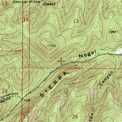 Topographic Map of Big Spring Mine, NM