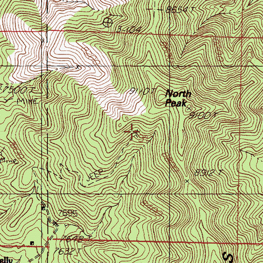 Topographic Map of Tip Top Mine, NM