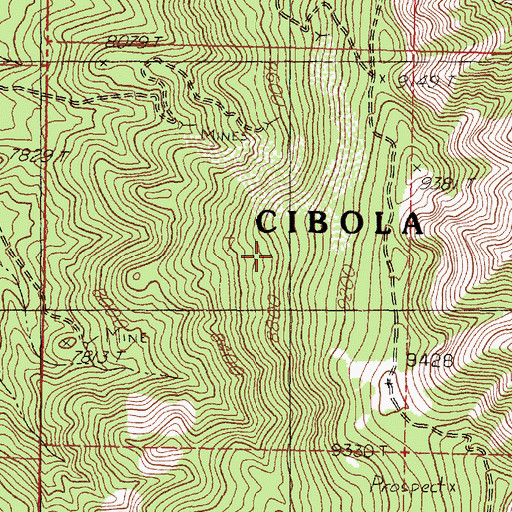 Topographic Map of Cavern and Grand Ledge Mine, NM