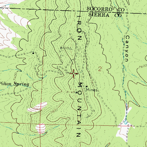 Topographic Map of Scheelemite Gem Mine, NM