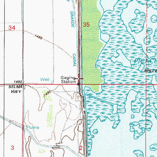 Topographic Map of Picacho Reservoir, AZ