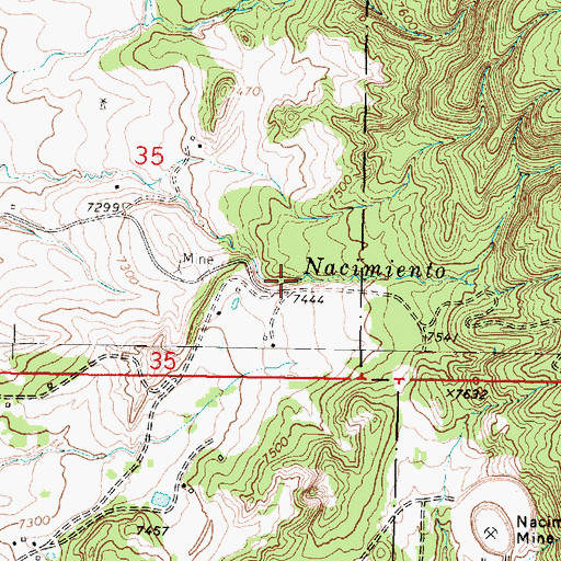 Topographic Map of Cliff Mine, NM
