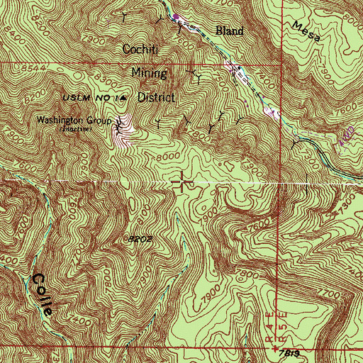 Topographic Map of Allerton Mine, NM