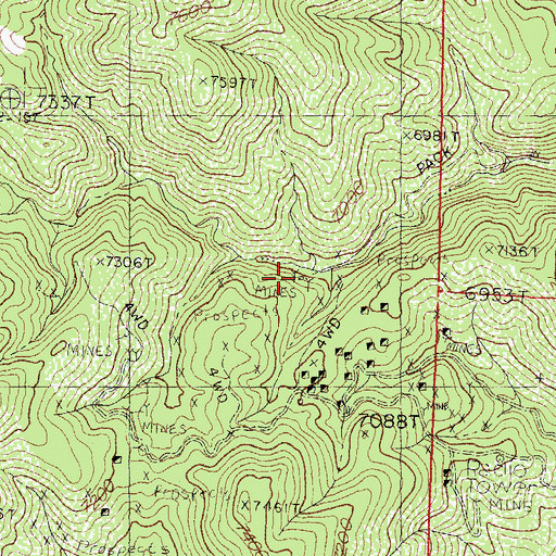 Topographic Map of Black Colt Claim - North Kingston, NM