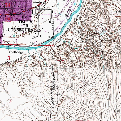 Topographic Map of Diamond A Ranch Mine, NM