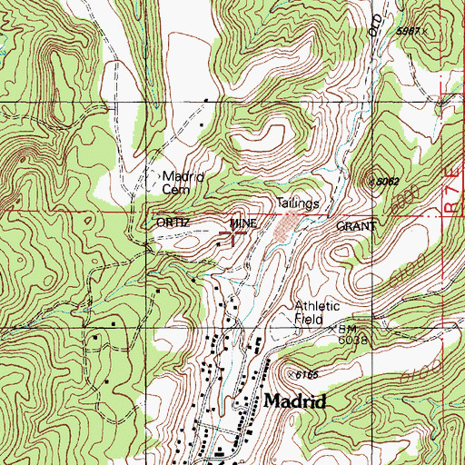 Topographic Map of Union Mine, NM