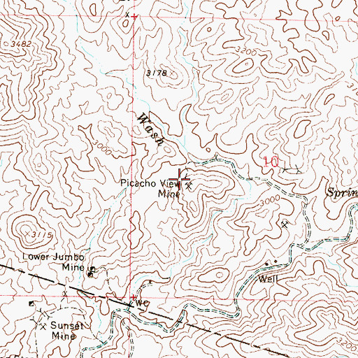 Topographic Map of Picacho View Mine, AZ