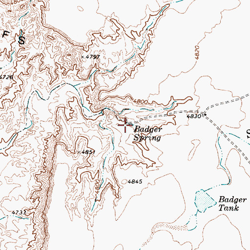 Topographic Map of Badger Spring, AZ
