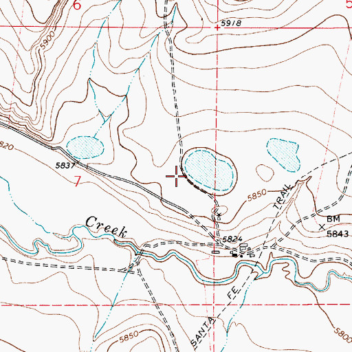 Topographic Map of Red River Ranch Headquarters, NM