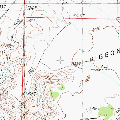 Topographic Map of Pigeon Point, AZ