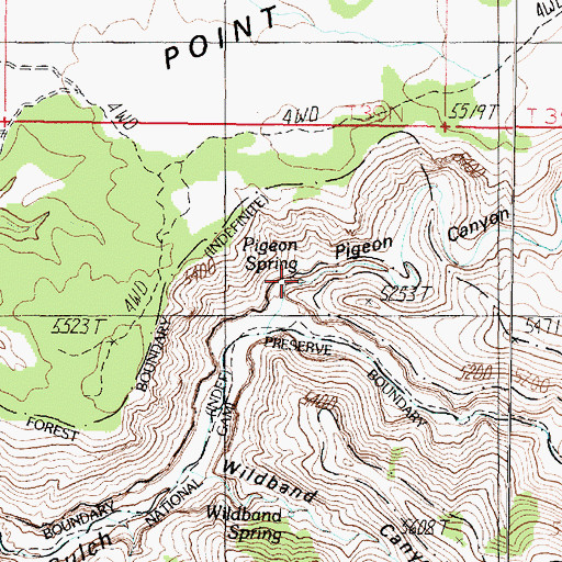 Topographic Map of Pigeon Spring, AZ