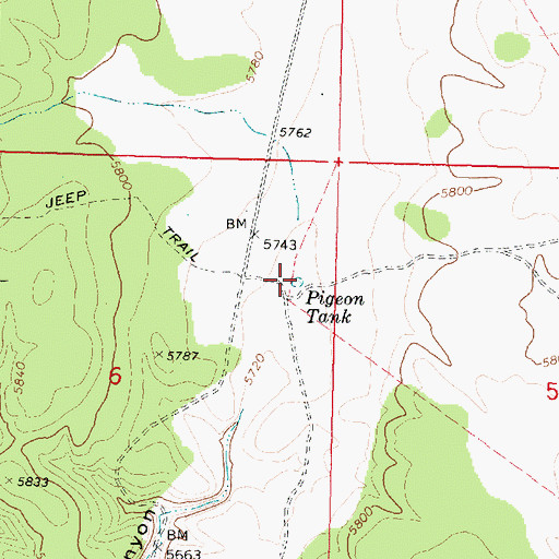 Topographic Map of Pigeon Tank, AZ