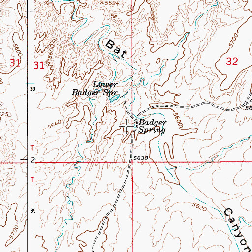 Topographic Map of Badger Spring, AZ