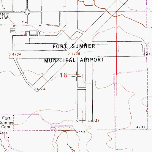 Topographic Map of Fort Sumner Municipal Airport, NM