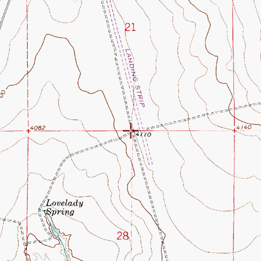 Topographic Map of Double V Ranch Airport, NM