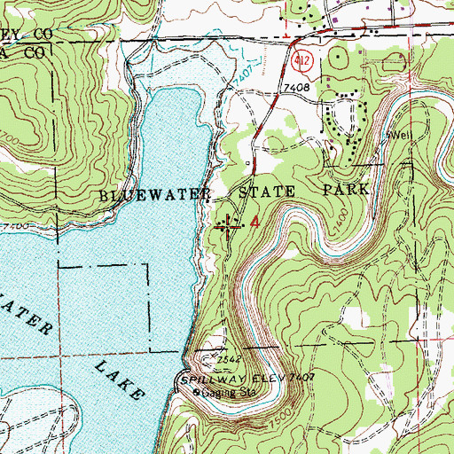 Topographic Map of Bluewater Campground, NM