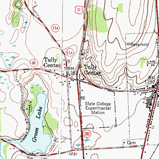 Topographic Map of Tully Center, NY