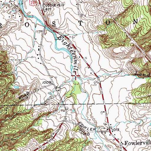 Topographic Map of Landon Brook, NY