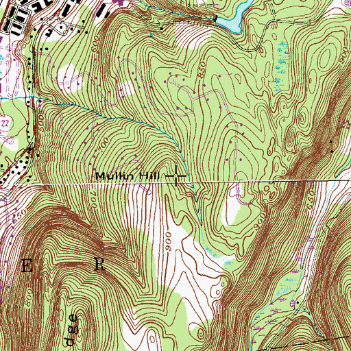 Topographic Map of Mullin Hill, NY