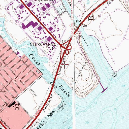 Topographic Map of Spring Creek Park, NY