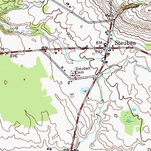 Topographic Map of Steuben Corners Cemetery, NY
