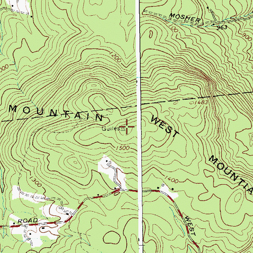 Topographic Map of West Mountain, NY