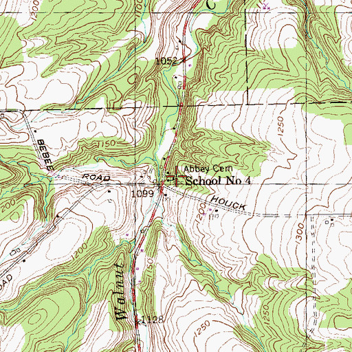 Topographic Map of Abbey Cemetery, NY