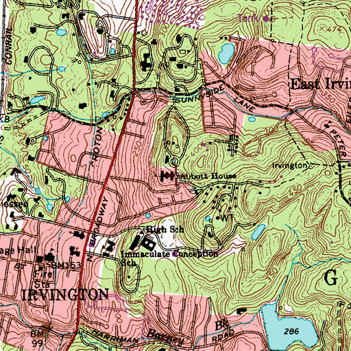 Topographic Map of Abbott School, NY
